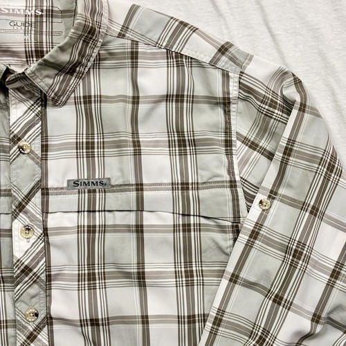 Lot of 3 Simms Guide Series Fishing Shirts Mens Medium Red, Blue, Grey Plaid - Picture 4 of 13
