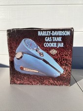 Harley Davidson Cookie Jar Blue Gas Tank Lidded Vintage 1992 NIB Official Item