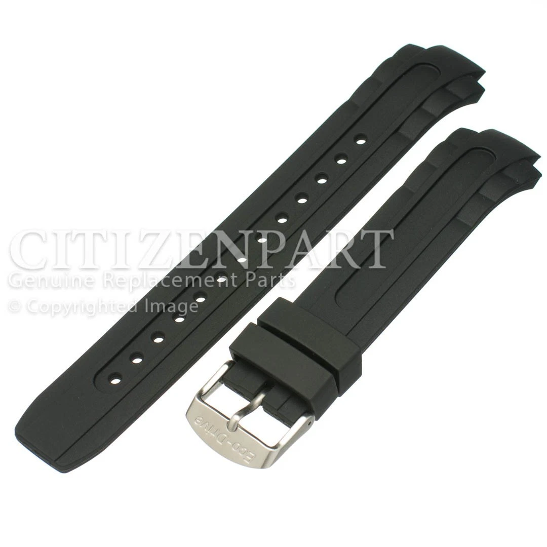 GENUINE Citizen BN0070-09E E168-S061903 BN0071-06E Black Rubber Watch Band Strap