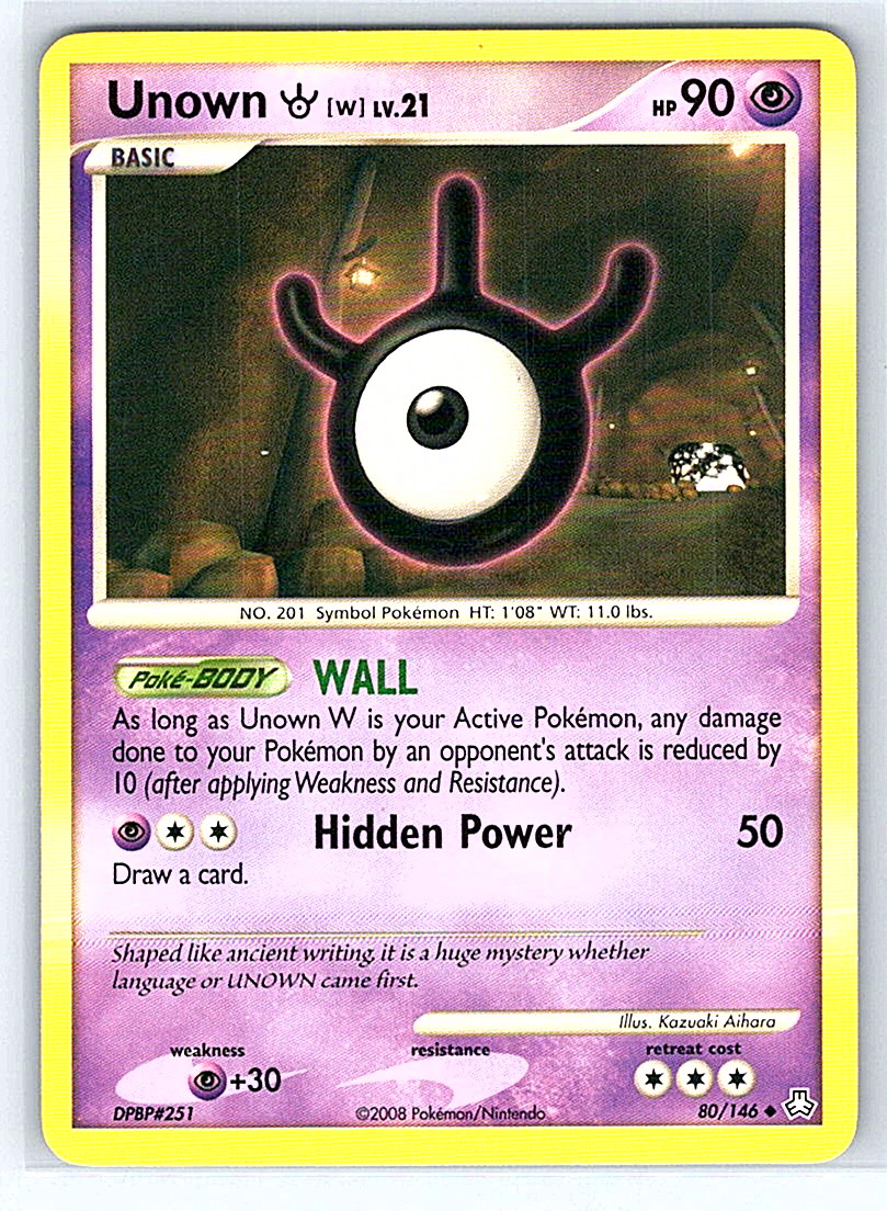 Unown W 80/146 Legends Awakened MP Pokemon Card