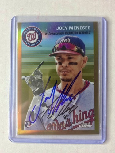 2023 Topps Chrome Platinum Anniversary Auto #64 Joey Meneses Gold Refractor #/50