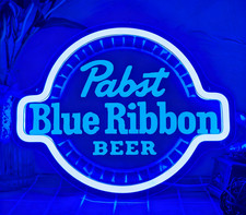 16"x14" Pabst Blue Ribbon Beer PBR LED Neon Sign With Dimmer USB Powered Light