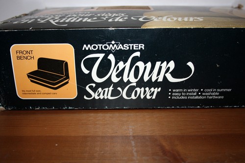 Vtg 1970s/80s Car Velour Bench Seat Cover - Brown, Universal Size, New Old Stock - Picture 3 of 6