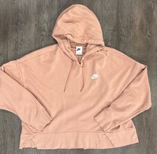 Nike Sportswear Club Fleece Wide Cropped Pullover Hoodie Women's Size L