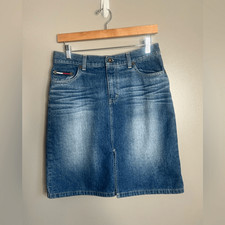 Y2K Tommy Jeans Jean hipster skirt size 9jr cotton Classic Preppy
