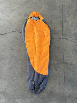 #ad Cabelas Synthetic Fill Mummy Sleeping Bag 45 Degree 32”x84” Evander 45 $50.00
