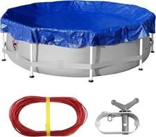 8' FT X 12' FT  OVAL Winter Cover ABOVE GROUND POOLS (Includes wire and cable)