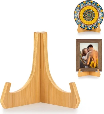 ANBOXIT Tellerständer zur Aufsteller, 6 Zoll Tellerhalter, Bambus Mini Staffelei