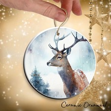Christmas Ornament Wildlife Winter Deer Watercolor - Keepsake Bauble 38-04