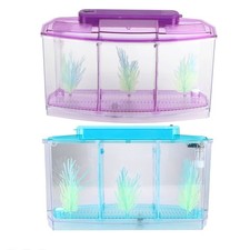 Aquarium Fish Tank LED Acrylic Three Divisions Isolation Box