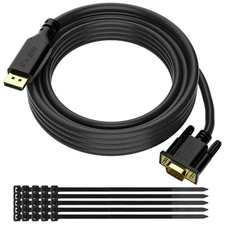 DisplayPort to VGA Cable 20 FT, DP to VGA Adapter Cord, Display Port to VGA M...
