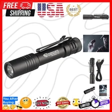 Ultimate Black LED Flashlight - Rechargeable, 90m Beam, 2000 Candela Intensity