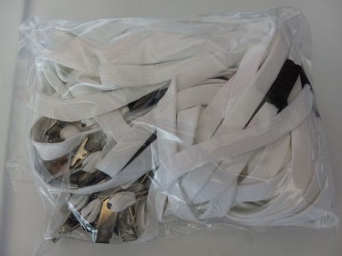 White Safety Lanyards w/Claw Badge Holder (2dz.) - New - Unused - Picture 1 of 2