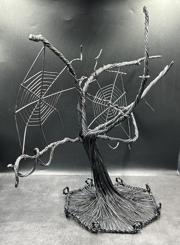 Vintage Hallmark Halloween Spooky Wire Spiderweb Tree Bendable Limbs - Picture 8 of 11