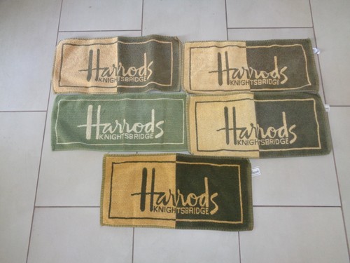Vintage Harrods Knightsbridge Bar Towel green gold Lot of 5