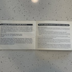 Solomon's Key Nintendo NES Manual Instructions Booklet 