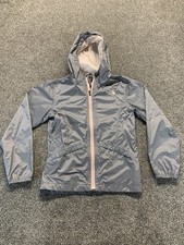 The North Face Dryvent Rain Jacket Windbreaker Girls L 14/16 Gray Pink Hooded