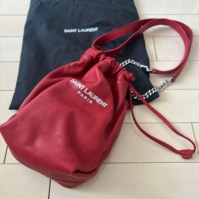 SAINT LAURENT TEDDY red shoulder bag with storage bag
