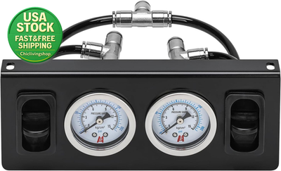 #ad Panel Paddle Valve Switch Air Suspension Pressure Gauge Air Fittings Control $109.98