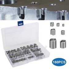 160x Threaded Insert Sleeve Kit 304 Stainless Steel Metric M3-M12 w/ Storage Box