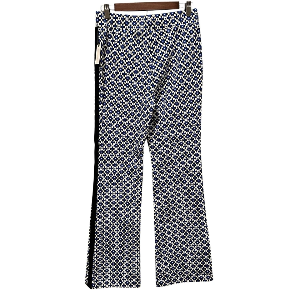 Maeve Anthropologie Pull On Bootcut Pants Geometric Womens Size Small Blue Motif - Image 4 of 4