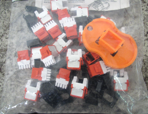 25 x New Hubbell HJ6AOR25 HJ6AOR Orange Nextspeed Cat6a Keystone Modular Jacks - Afbeelding 2 van 3