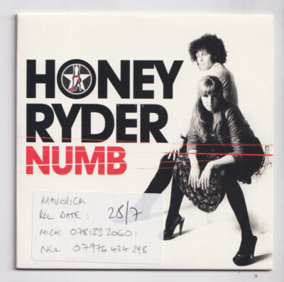 (LI303) Honey Ryder, Numb - 2008 DJ CD