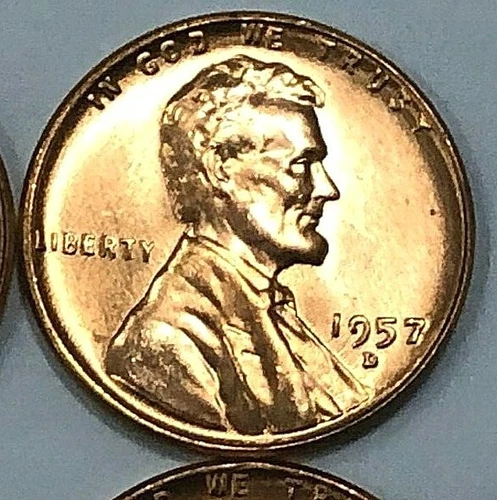 1957 D Mint Lincoln Wheat cent  Beautiful GEM BU/RED