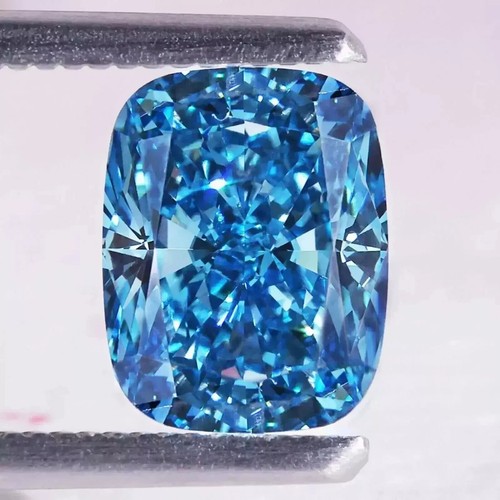 1 To 10 Ct Natural Diamond Cushion Cut Blue Color Cut D Grade VVS1 +1 Free Gift - Picture 2 of 2