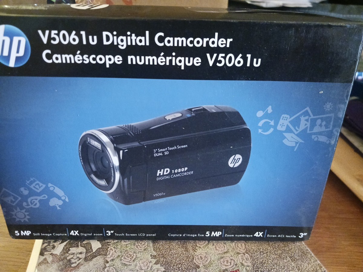HP Digital Camcorder V5061u 3” LCD Touch Screen 4x Zoom 5MP With