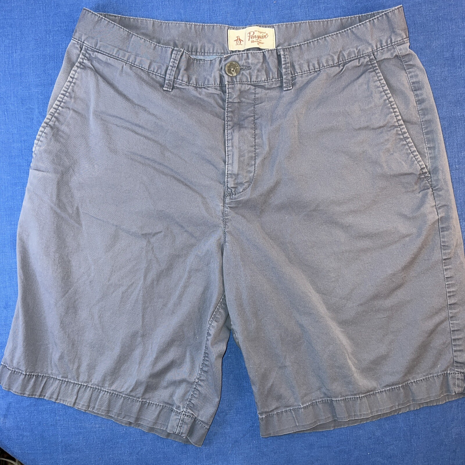 Penguin Munsingwear Vintage Shorts W32 Pale Blue Cotton/poly