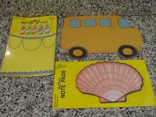 Teacher Created Materials 3 Different Note Pads-Birthday Cake, Seashell,  Bus