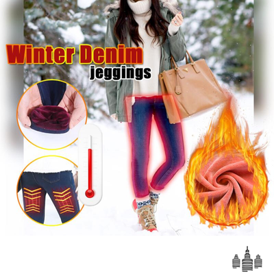 Double Fleece Thermal Jean Leggings 