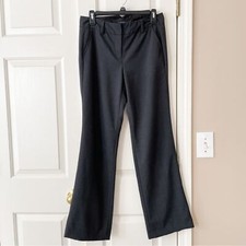 Lands  End Charcoal Gray Wool Blend Mid Rise Flat Front Women  s Dress Pants