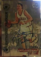 Anthony Parker Bradley Basketball Press Pass autograph rookie card 76ers 1997 RC. rookie card picture