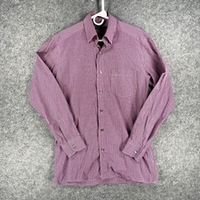 Ermenegildo Zegna Dress Shirt Men's M Purple Plaid Long Sleeve Button Up Shirt