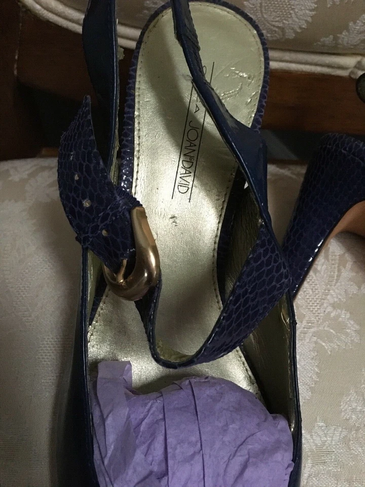 TACONES DE COLECCIÓN CIRCA JOAN & DAVID AZUL PÚRPURA CHAROL PIEL DE SERPIENTE 9 Foto 2 de 4
