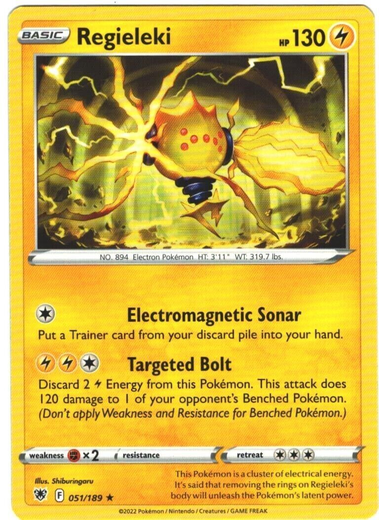 Regieleki RARE Pokemon TCG Card 51/189