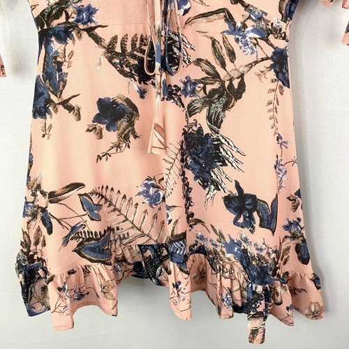 ZC Woman Plunge Floral Dress Pink Size Small - Picture 8 of 12