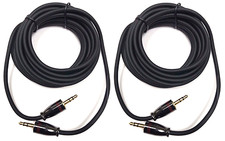 2PC HI-QUALITY 12FT 3.5MM HEADPHONE JACK IPOD CABLE AUX INPUT STEREO MALE- MALE