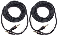 2PC HI-QUALITY 12FT 3.5MM HEADPHONE JACK IPOD CABLE AUX INPUT STEREO MALE- MALE 