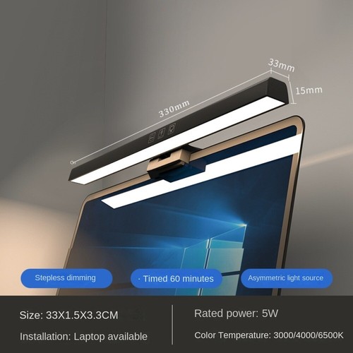 USB C-type LED Desk Lamp for PC Screens Reading Light Office and School - Afbeelding 10 van 11