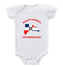 Made In America With Dominican Parts Baby Bodysuit One Piece