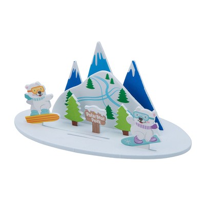 Fun Express 3D Sporty Polar Bear Scene Craft Kit - Makes 12