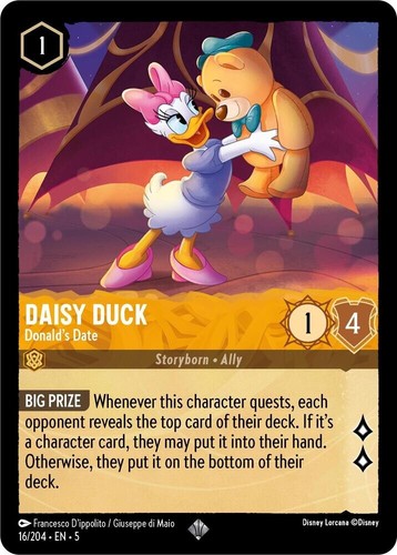 デイジーダック 4枚セット　ノンフォイル Foil Donald Duck - Daisy's Date Shimmering Skies 4x x4 Disney