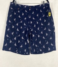 Polo Ralph Lauren Shorts Mens 34 Blue White Cotton Twill Stretch Classic Fit New