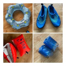 Scarpe bambini spiaggia sport acquatici blu tg33 anello nuoto galleggiante braccialeX2 vacanze estive