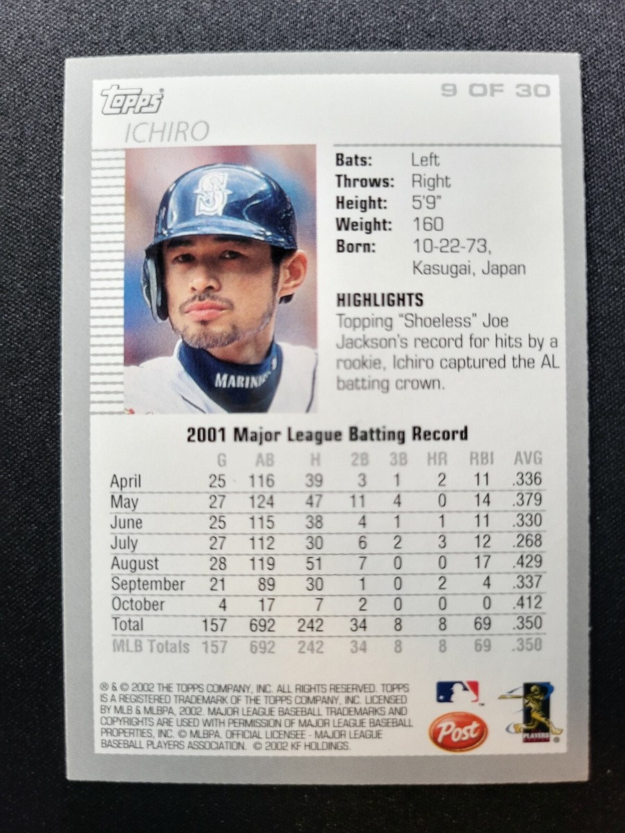 2002 Topps Post Cereal Ichiro Suzuki #9 | eBay