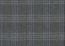 100% Wool Yorkshire Tweed  Mid Grey with Blue, Grey & Teal Check