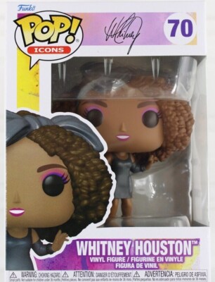 FUNKO POP! ICONS WHITNEY HOUSTON VINYL FIGURE #70 HOW WILL I KNOW WITH QR CODE